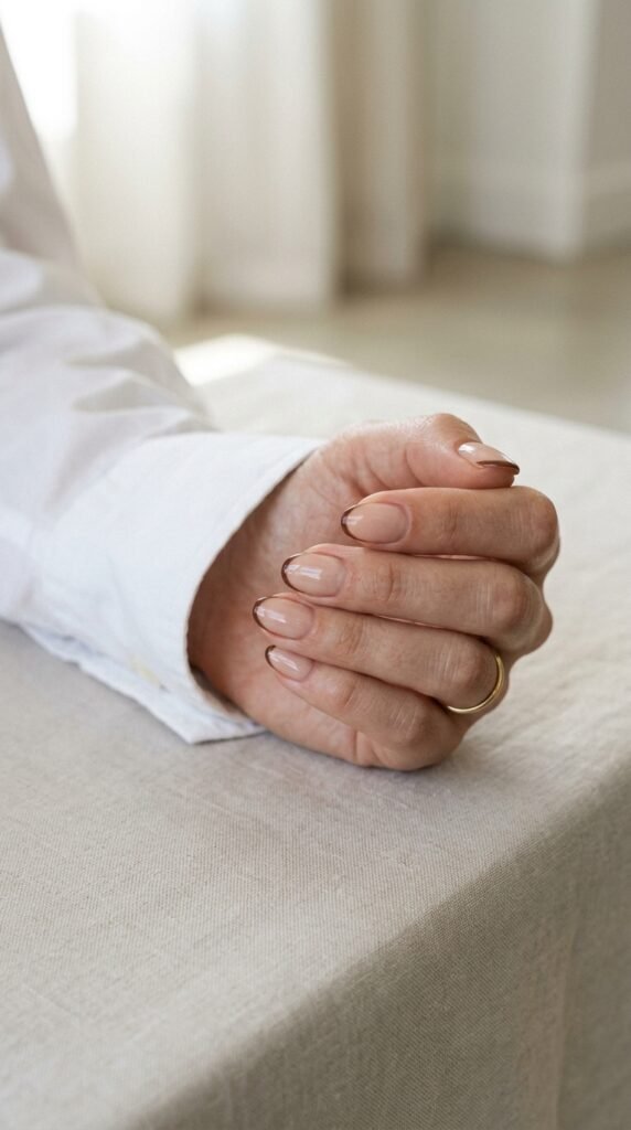 Chocolate_brown_micro-French_nails Chocolate_brown_micro-French_nails
