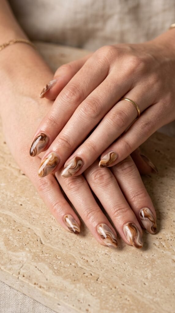 Coffee_marble_nails Coffee_marble_nails