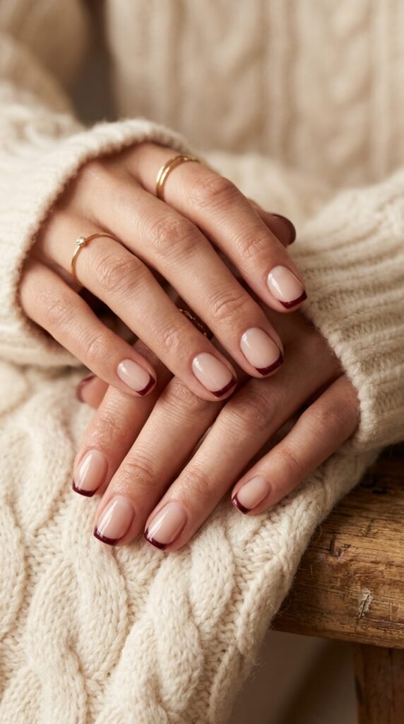 Deep_burgundy_French_manicure Deep_burgundy_French_manicure