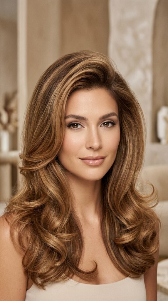 Female_model_demonstrating_bouncy blowout Female_model_demonstrating_bouncy blowout
