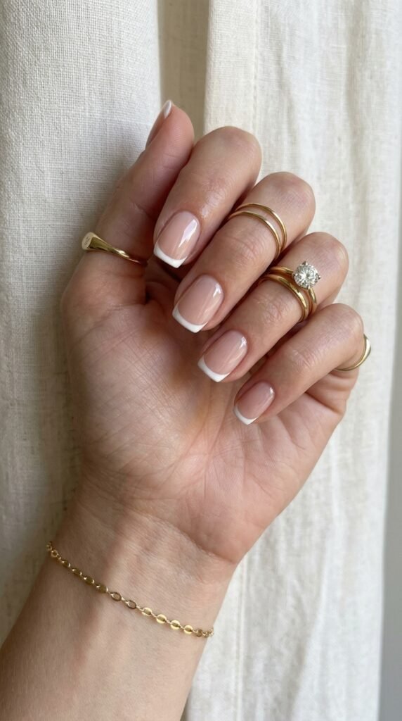 Glossy_French_manicure_with_jewelry Glossy_French_manicure_with_jewelry