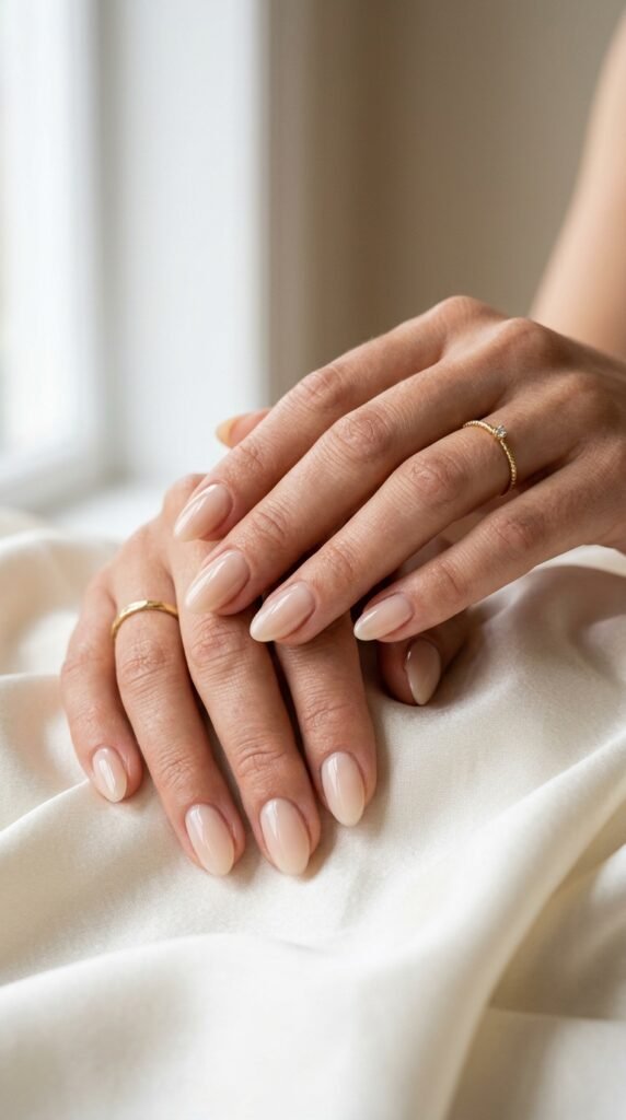 Hands_showing_almond_milk_manicure Hands_showing_almond_milk_manicure