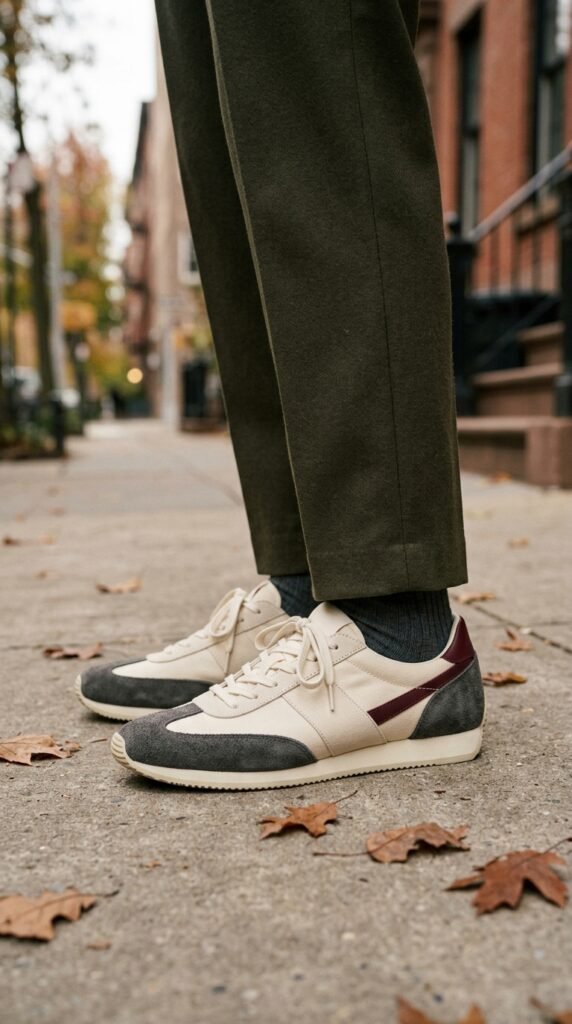 Low-profile_sneakers_worn_with_trousers fall shoes trends