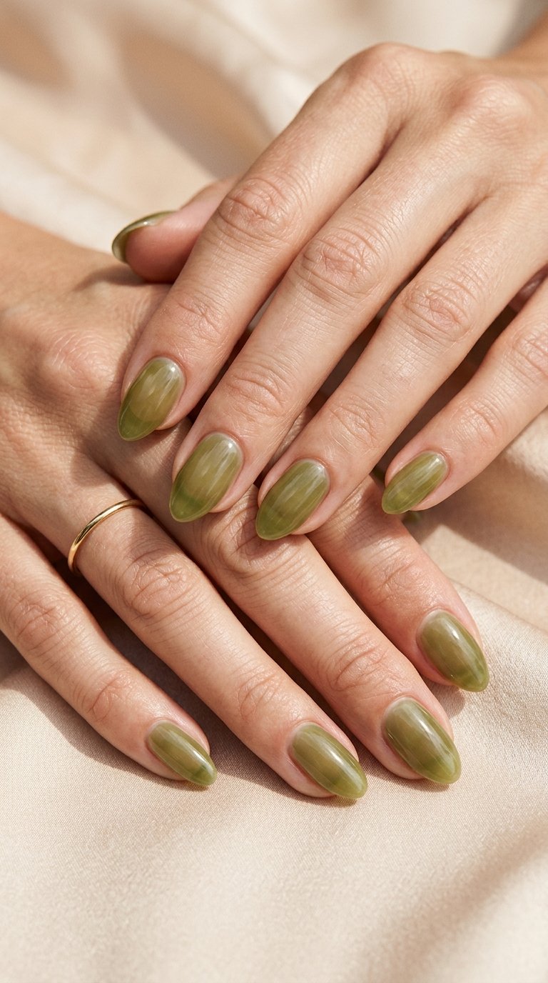 olive_jelly nails