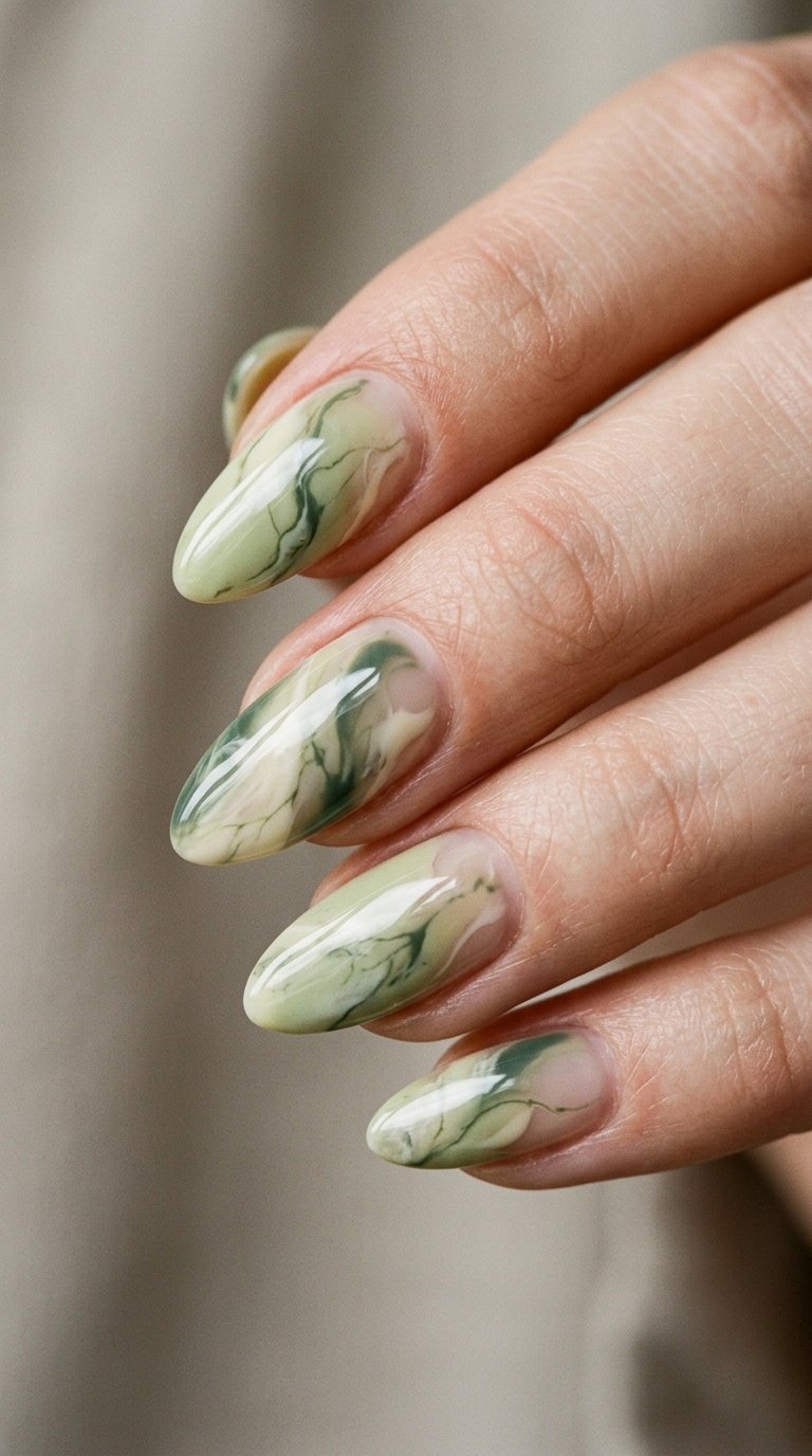 Matcha_marble_nail_art