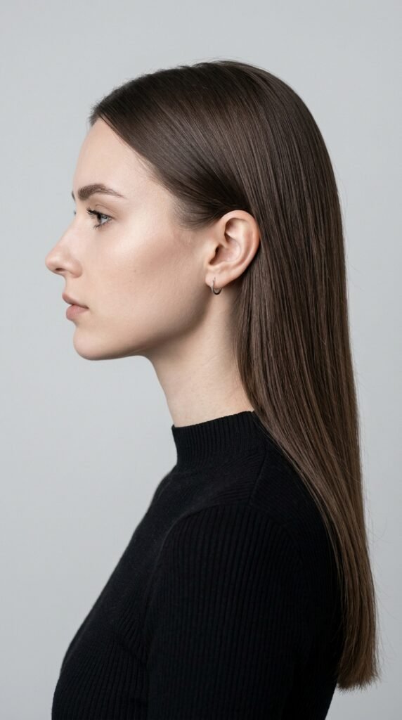 Model_showcasing_chocolate_brown chocolate brown hair