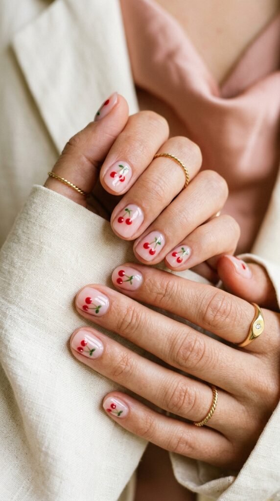 Nail_art_with_cherry_design Nail_art_with_cherry_design