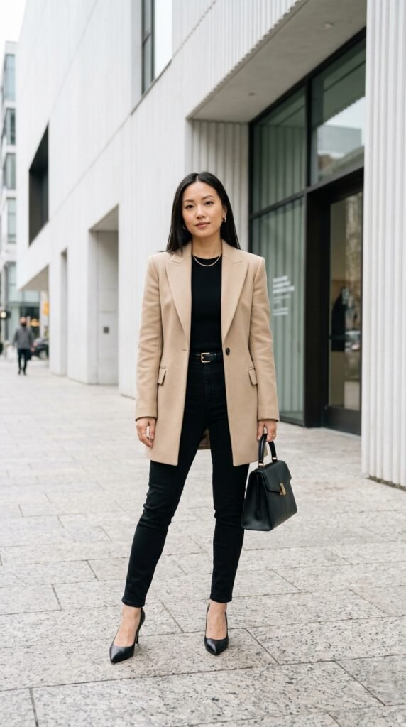 Petite_woman_wearing_blazer_ Petite_woman_wearing_blazer_
