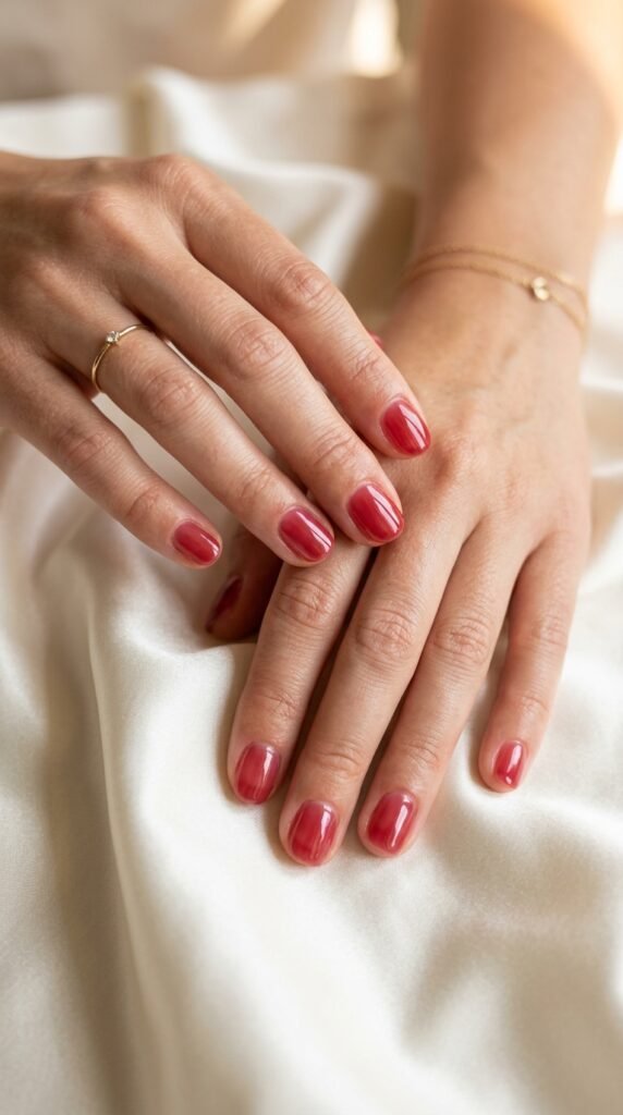 Sheer_cherry_red_nails_manicure_ Sheer_cherry_red_nails_manicure_