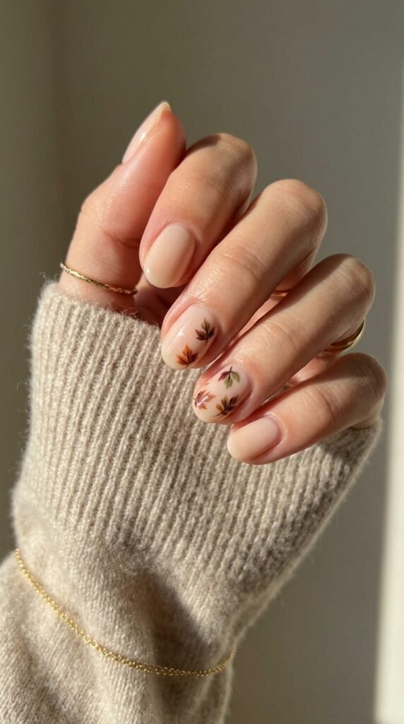 Short_nude_nails_with_leaves Short_nude_nails_with_leaves