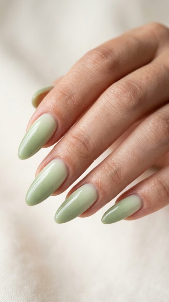 Soft_matcha_ombré_nails Soft_matcha_ombré_nails