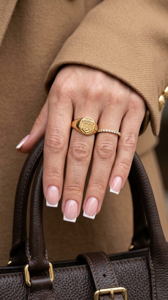Square_French_manicure_with_rings Square_French_manicure_with_rings