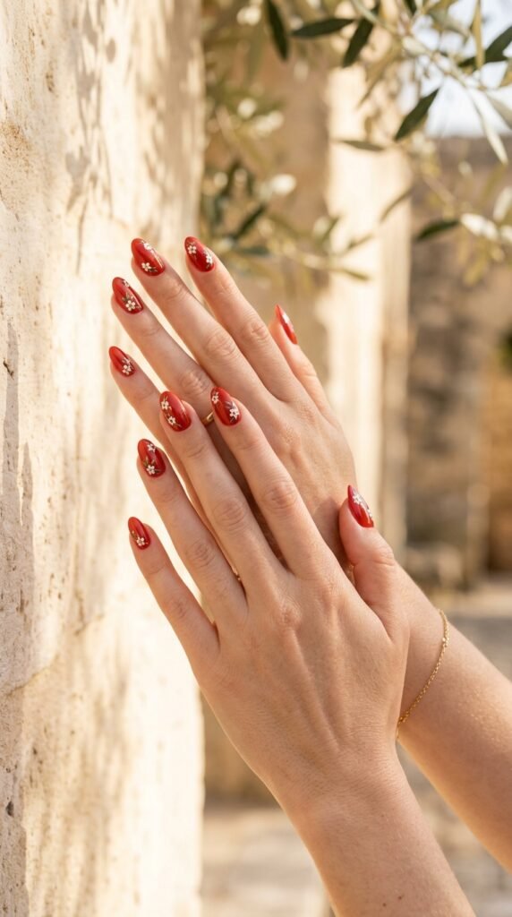 Tomato_floral_nails_elegant_hands Tomato_floral_nails_elegant_hands