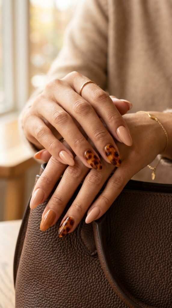 Tortoiseshell_accent_nails_manicure Tortoiseshell_accent_nails_manicure