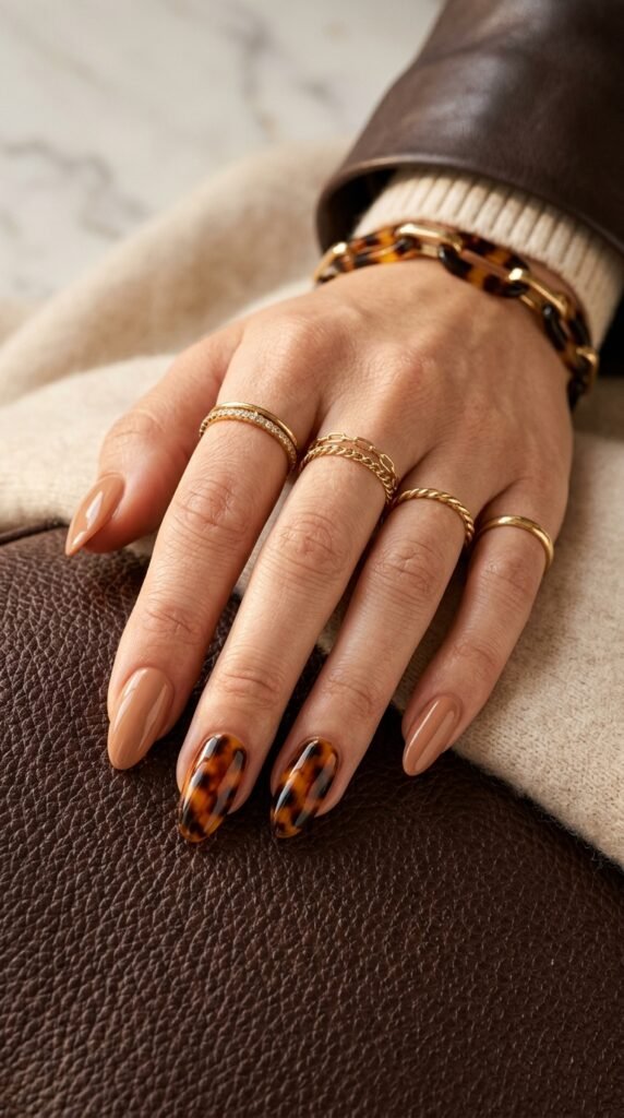 Tortoiseshell_accent_nails_manicure Tortoiseshell_accent_nails_manicure