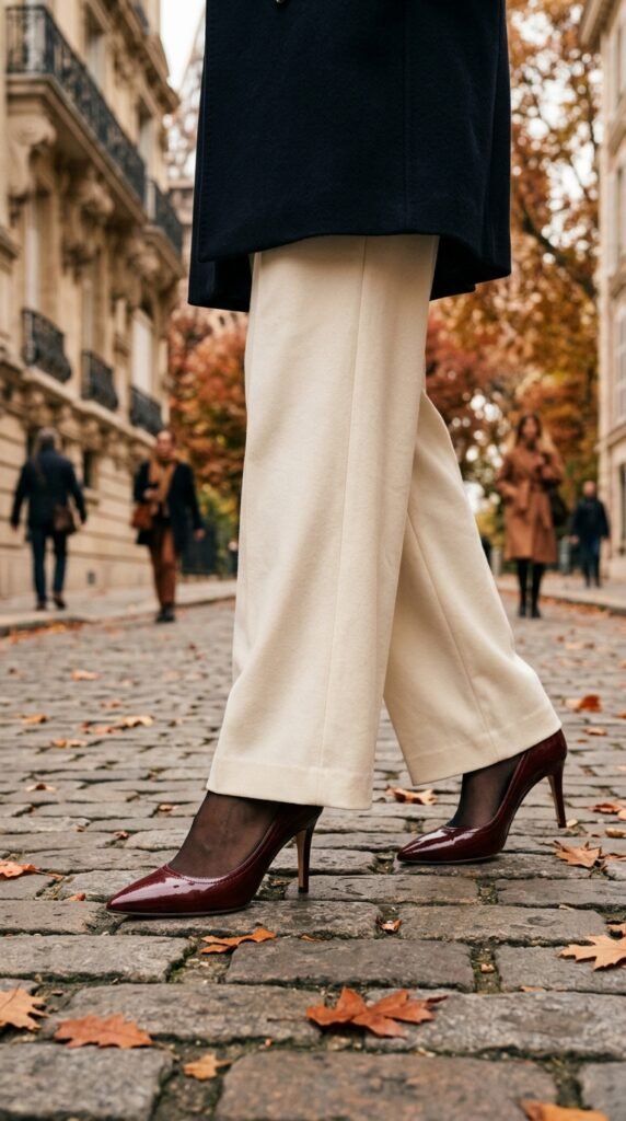Wearing_pointed-toe_pumps_with_trousers fall shoes trends 2