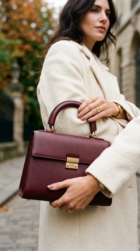 Woman_holding_burgundy_bag Woman_holding_burgundy_bag