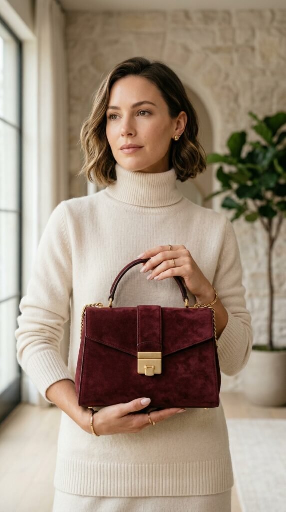 Woman_holding_structured_suede_handbag Woman_holding_structured_suede_handbag