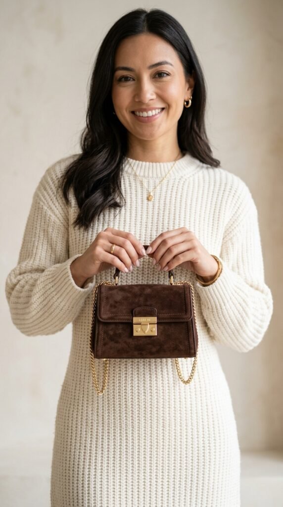 Woman_holding_suede_handbag_ Woman_holding_suede_handbag_