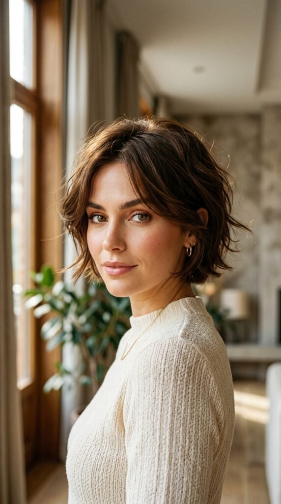Woman_posing_with_bixie_haircut Woman_posing_with_bixie_haircut