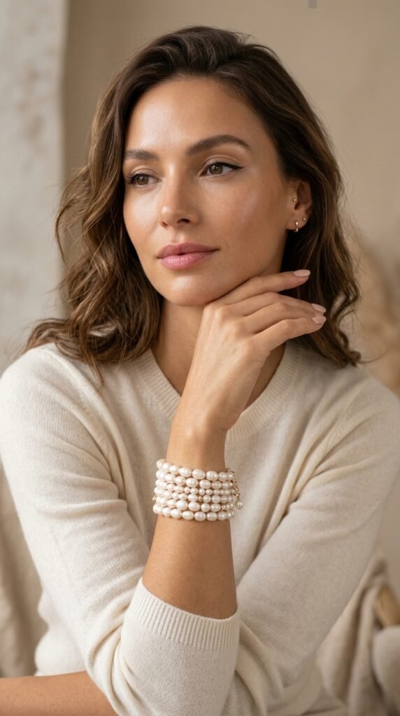 Woman_showcasing_pearl_bracelets Woman_showcasing_pearl_bracelets