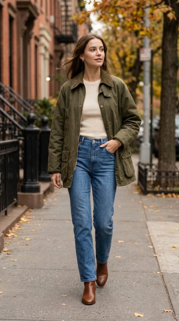 Woman_walking_in_barn_jacket Woman_walking_in_barn_jacket