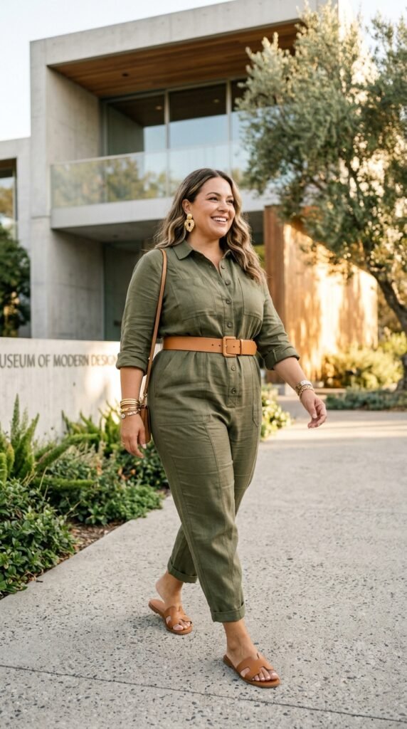 Woman_walking_in_belted_jumpsuit Woman_walking_in_belted_jumpsuit