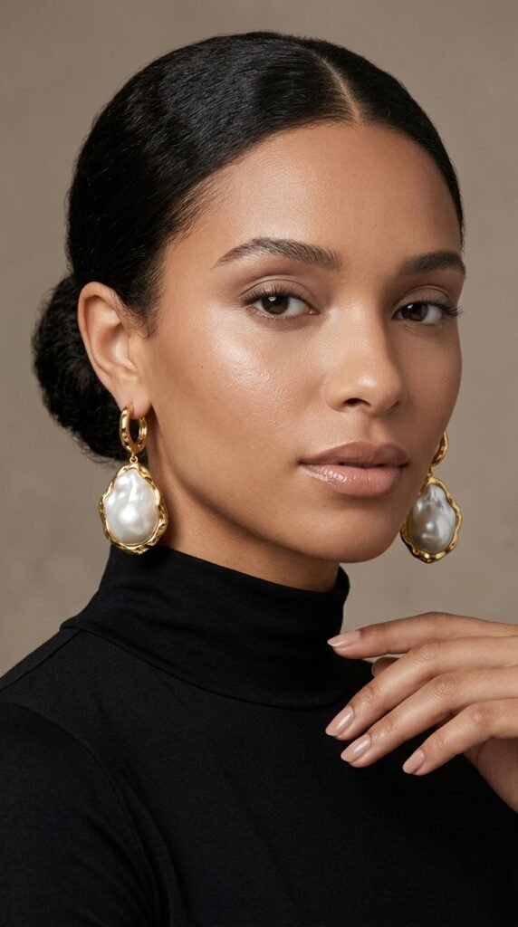 Woman_wearing_baroque_pearl_earrings Woman_wearing_baroque_pearl_earrings