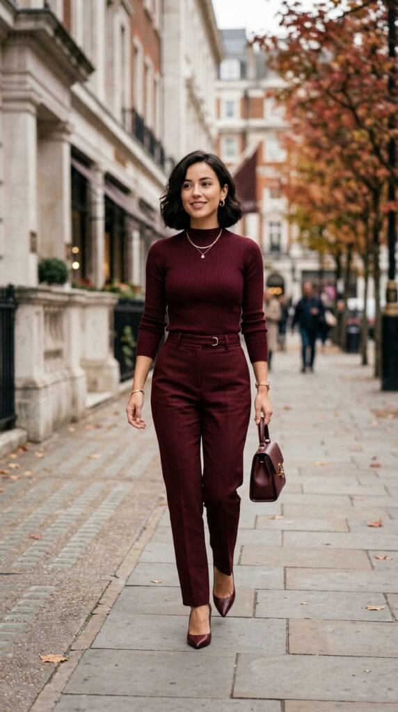 Woman_wearing_burgundy_outfit_ Woman_wearing_burgundy_outfit_
