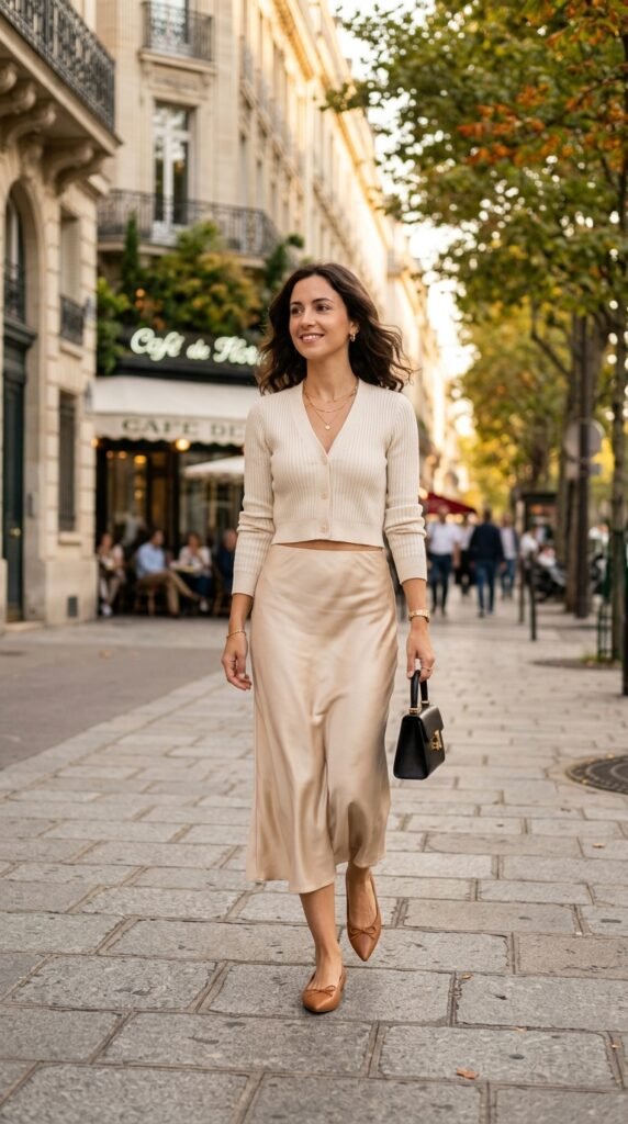 Woman_wearing_cardigan_and_skirt Woman_wearing_cardigan_and_skirt
