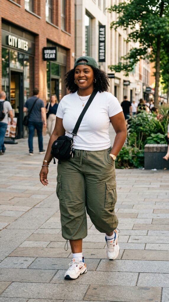 Woman_wearing_cargo_capris_ Woman_wearing_cargo_capris_