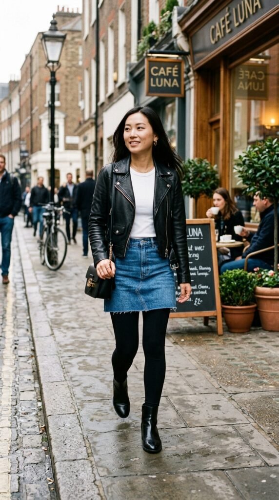 Woman_wearing_denim_skirt_leggings Woman_wearing_denim_skirt_leggings