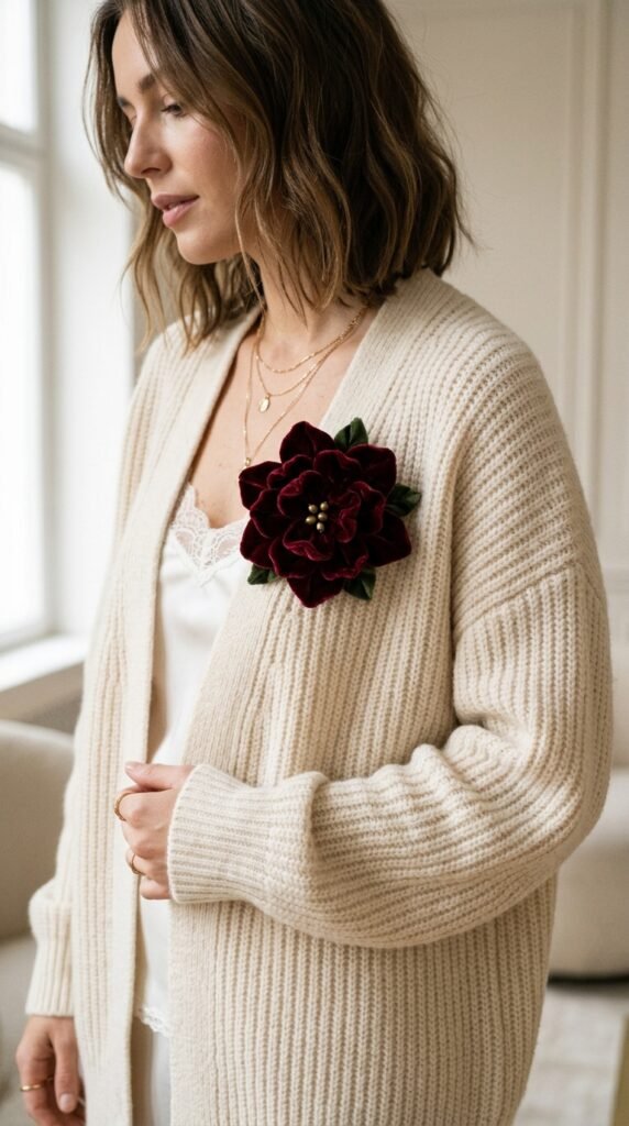 Woman_wearing_floral_brooch_ Woman_wearing_floral_brooch_