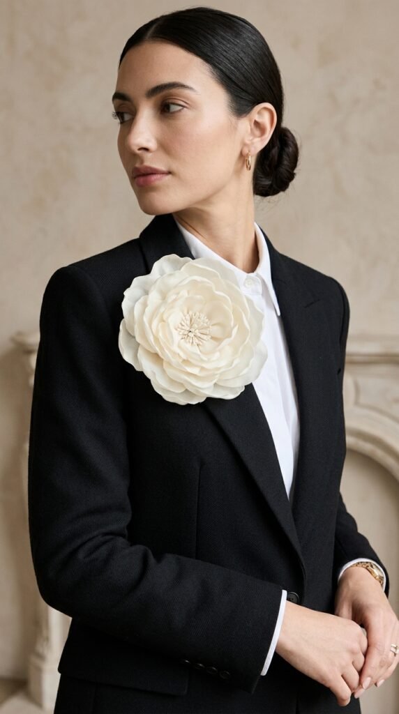 Woman_wearing_floral_brooch_ Woman_wearing_floral_brooch_
