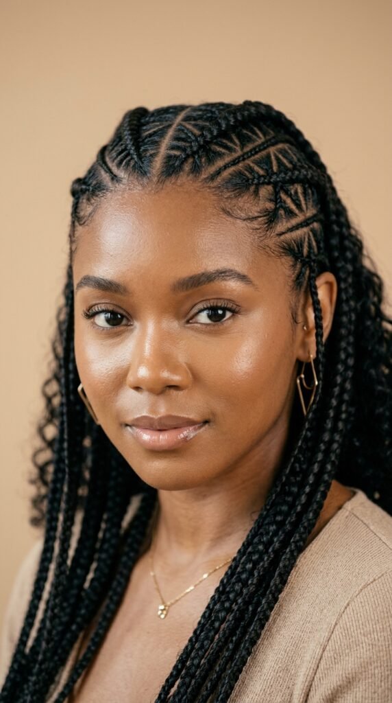 Woman_wearing_geometric_tribal_braids Woman_wearing_geometric_tribal_braids