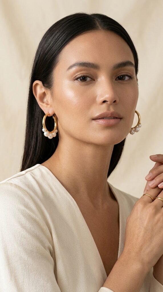 Woman_wearing_gold_hoop_earrings Woman_wearing_gold_hoop_earrings