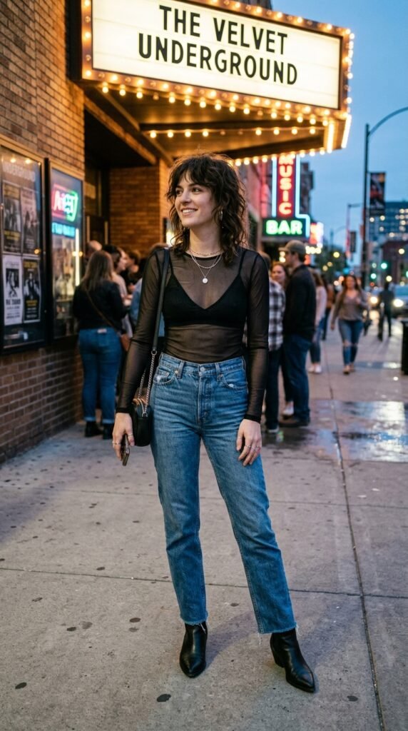 mesh_top_denim_pants steve lacey outfits ideas for petitie women