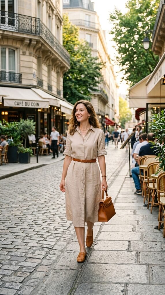 Woman_wearing_midi_shirt_dress Woman_wearing_midi_shirt_dress