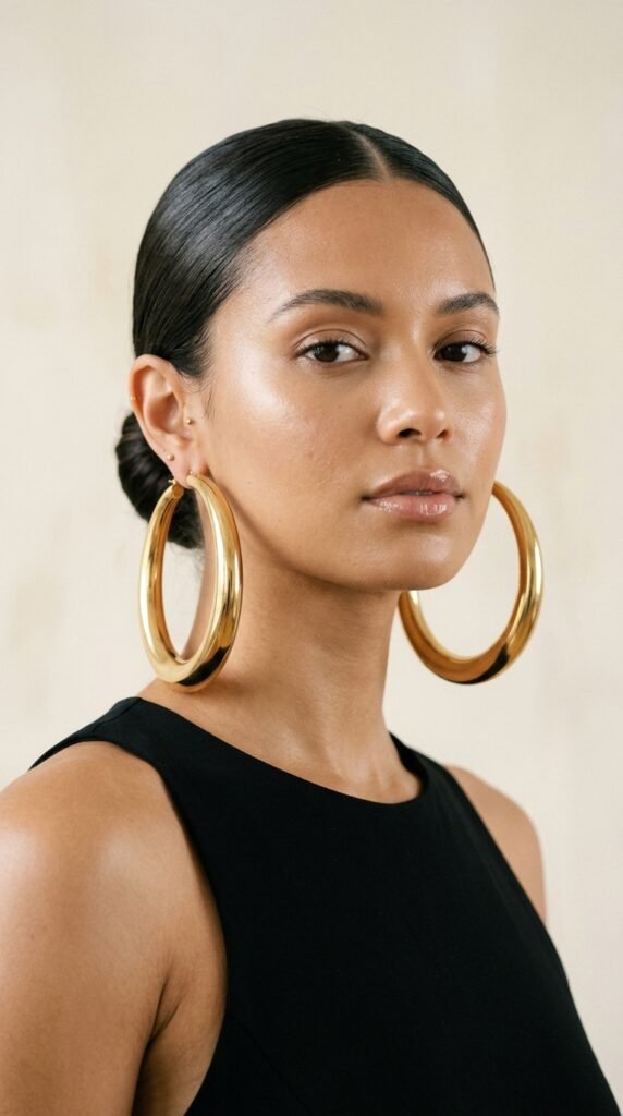 Woman_wearing_oversized_hoop_ Woman_wearing_oversized_hoop_