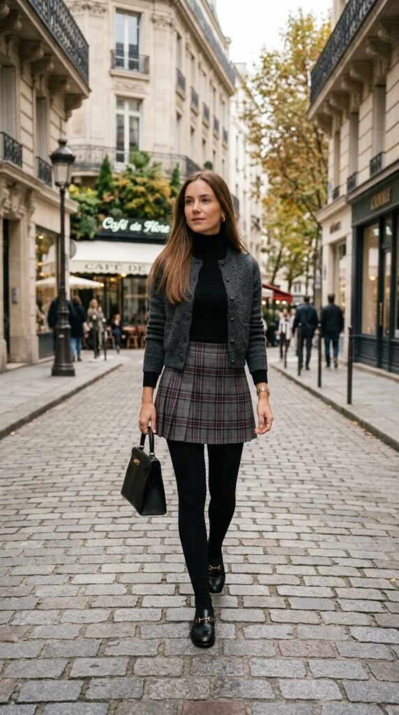 Woman_wearing_plaid_pleated_skirt Woman_wearing_plaid_pleated_skirt