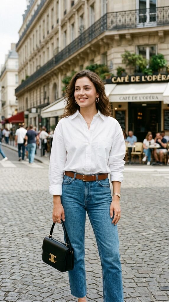 Woman_wearing_shirt_and_jeans_ Woman_wearing_shirt_and_jeans_