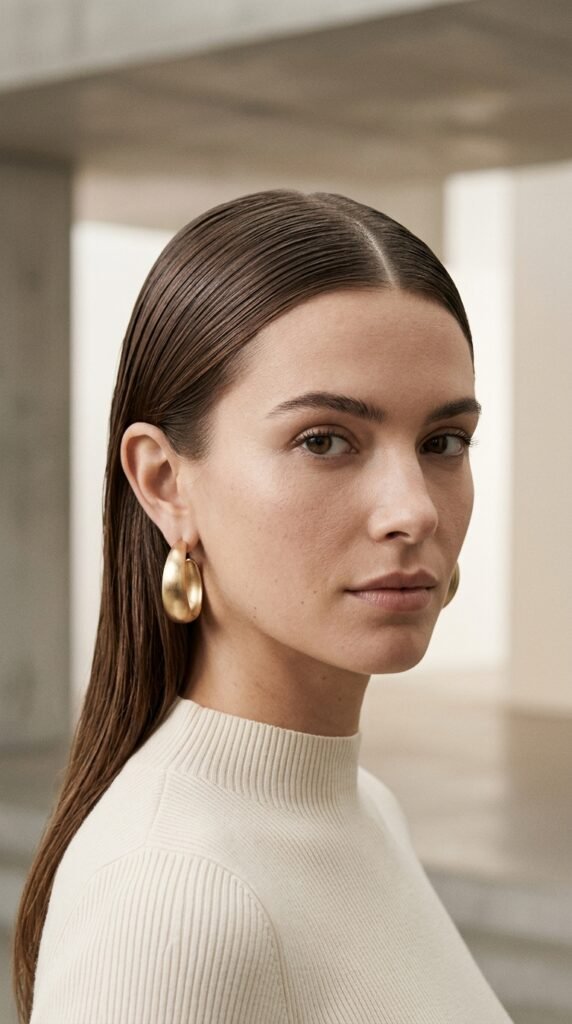 Woman_wearing_slicked-back_hair Woman_wearing_slicked-back_hair