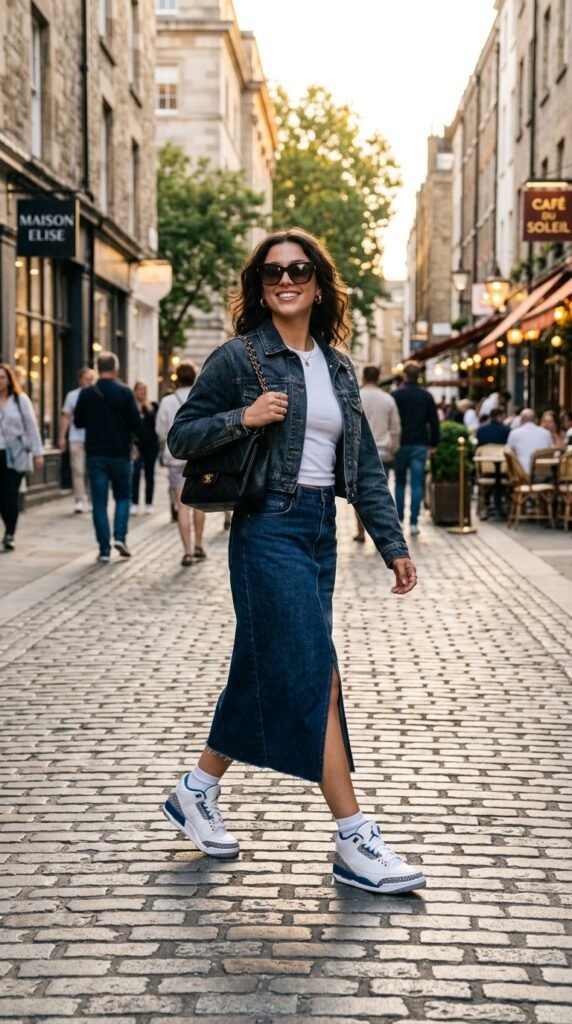 Woman_wearing_sneakers_and_skirt Woman_wearing_sneakers_and_skirt