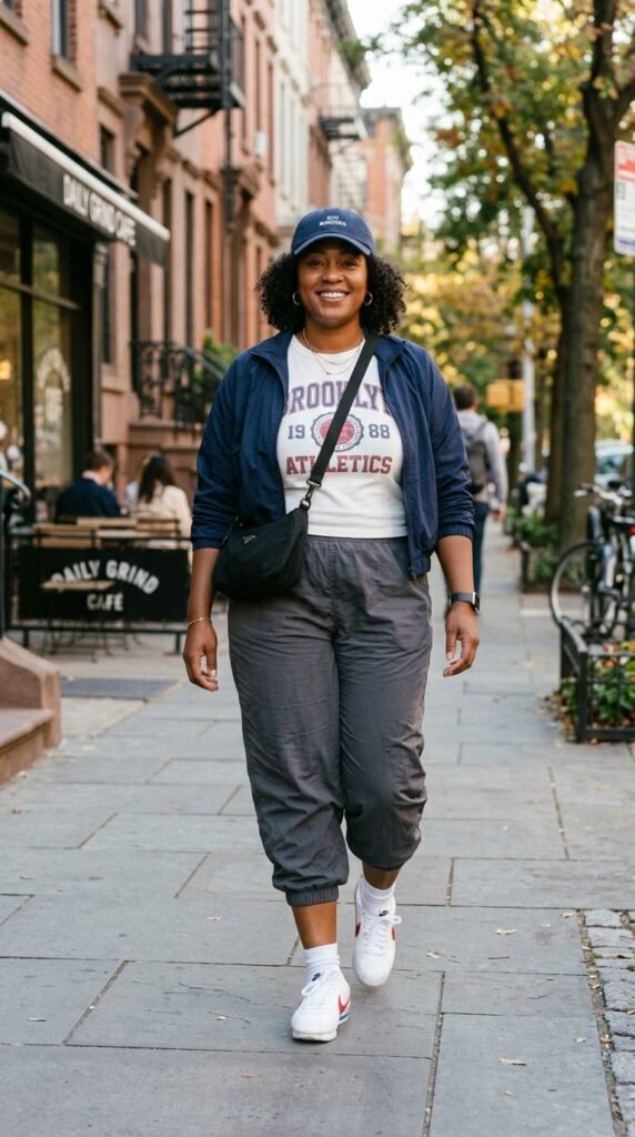 Woman_wearing_sporty_Baggy _capris_ Woman_wearing_sporty_Baggy _capris_