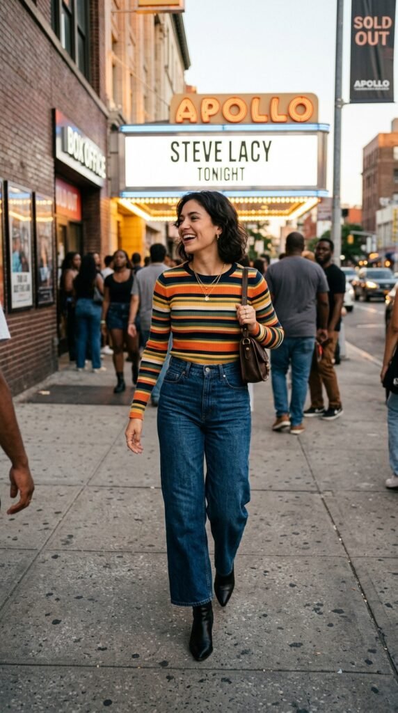 _striped_top_and denim steve lacey outfits ideas for petitie women