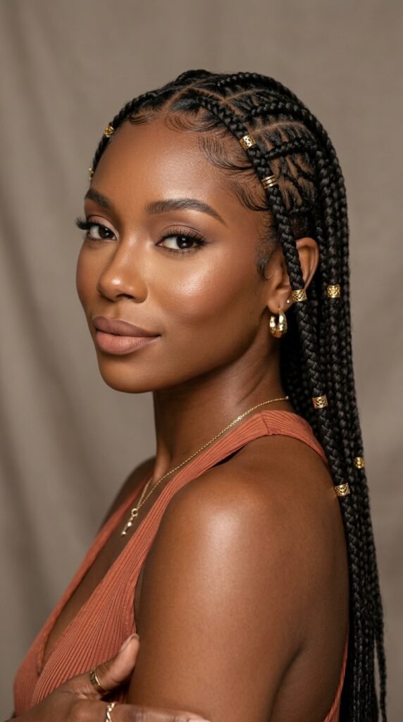 Woman_wearing_tribal_braids_ Woman_wearing_tribal_braids_