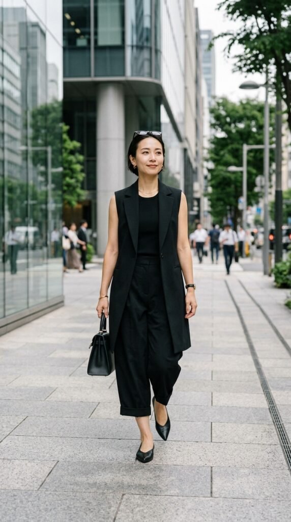 Woman_wearing_vest_and_capris_2 Woman_wearing_vest_and_capris_2