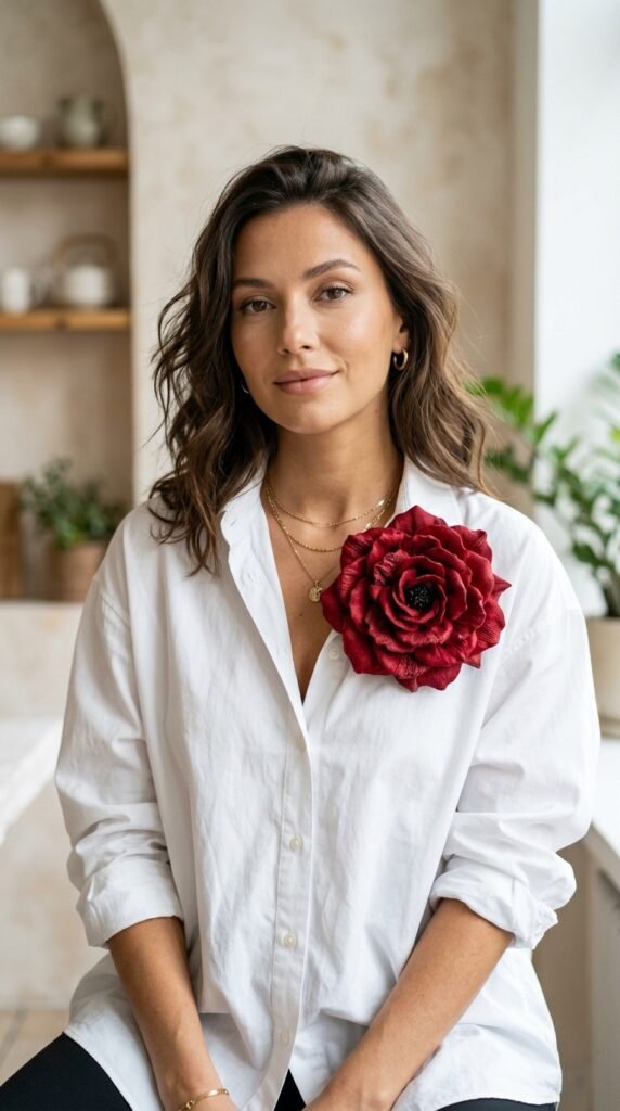 Woman_wearing_white_shirt_brooch Woman_wearing_white_shirt_brooch