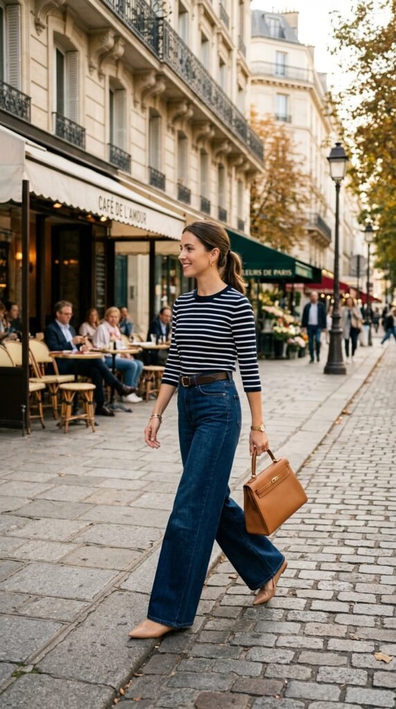 Woman_wearing_wide-leg_jeans_ Woman_wearing_wide-leg_jeans_