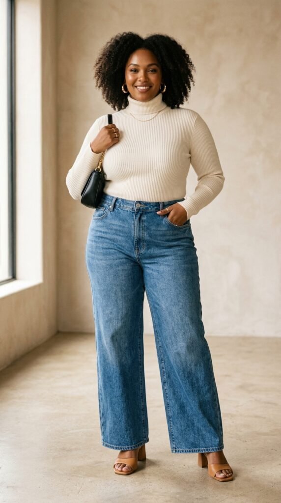 Woman_wearing_wide-leg_jeans_ Woman_wearing_wide-leg_jeans_
